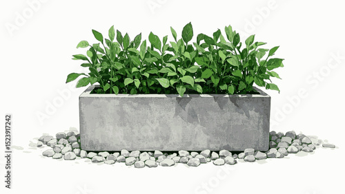 Earthenware Bloom plant pot isolated watercolor vector illustration svg