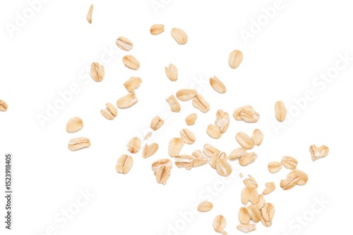 Rice seed isolated on white background, isolated of oat, oatmeal food isolate on white background