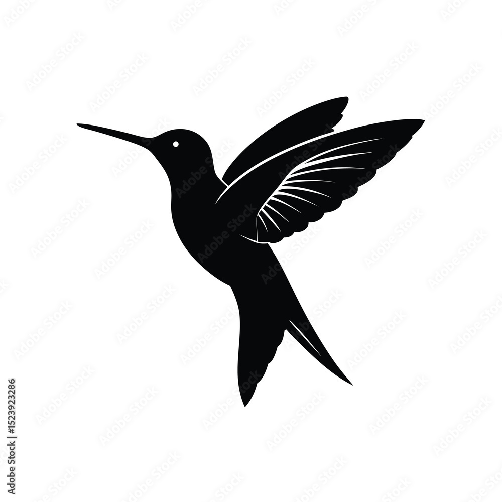 Obraz premium Hummingbird Flight Vector Silhouette Vibrant