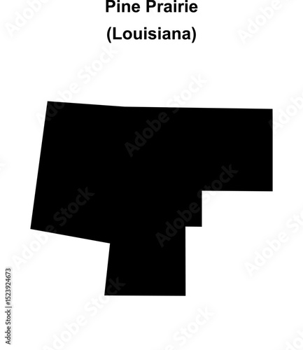 Pine Prairie (Louisiana) blank outline map