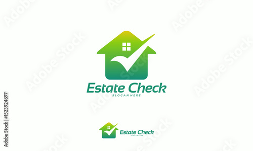House Check logo designs concept vector, Estate Check logo template
