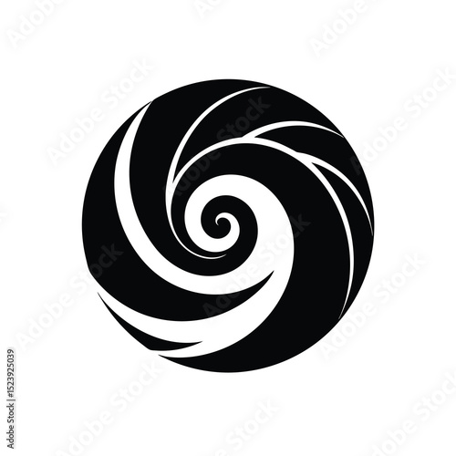 Koru Spiral Vector Silhouette Oceanic Flow
