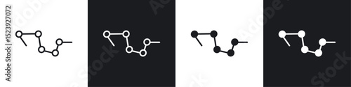 Constellation icon symbol collection on white background.