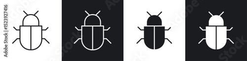 Bugs icon symbol collection on white background.