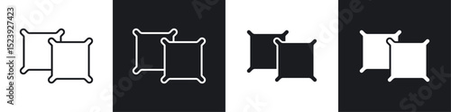 pillow icon symbol collection on white background.