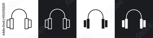 Ear muffs icon symbol collection on white background.