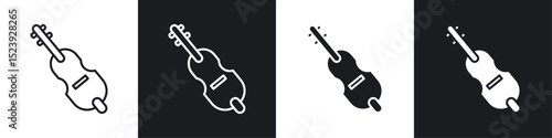 Cello icon symbol collection on white background.