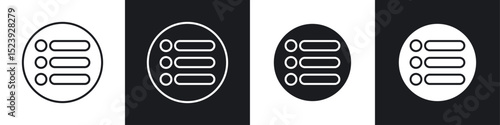 Menu list button icon symbol collection on white background.