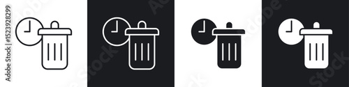 Time waste icon symbol collection on white background.