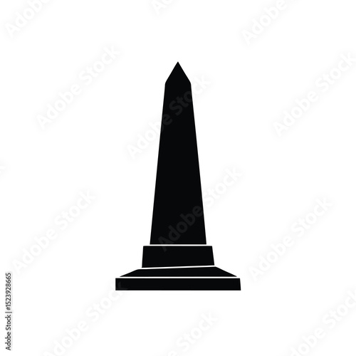 Obelisk Vector Silhouette Pointed Yellow