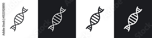 DNA icon symbol collection on white background.