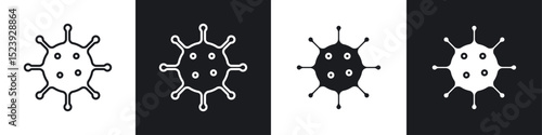 Bacteria icon symbol collection on white background.