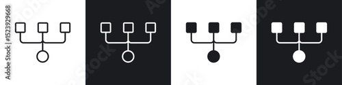 Code Fork icon symbol collection on white background.