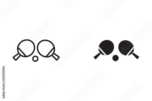 Table tennis paddle vector icon on white background
