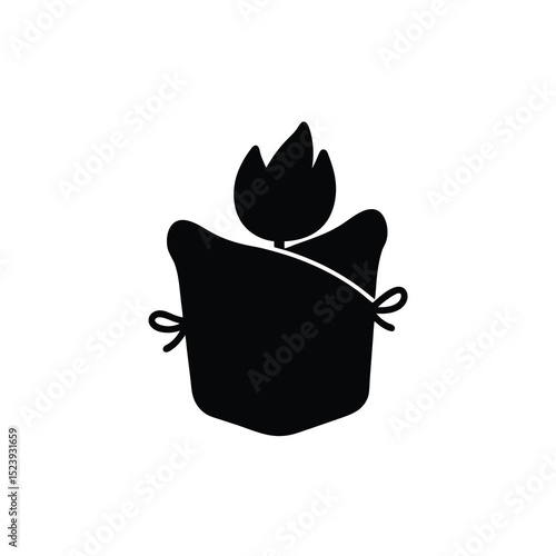 Reusable Food Wrap Vector Silhouette Soft Green
