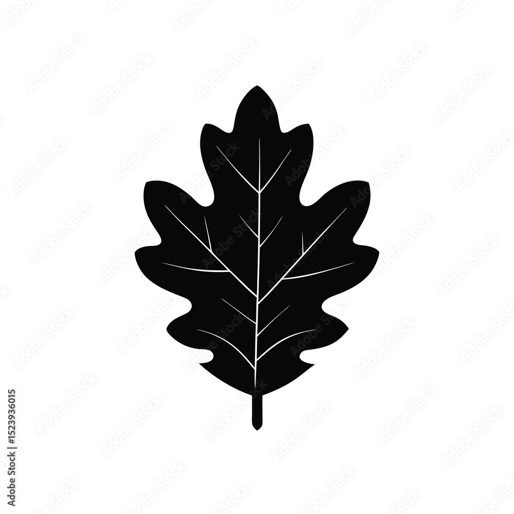 Fototapeta premium Oak Tree Vector Silhouette Sprawling Retro