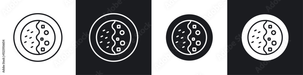 Fototapeta premium Kare raisu icons collection in black and white filled and line versions