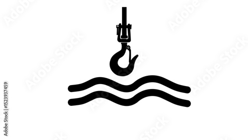 port sign, black isolated silhouette