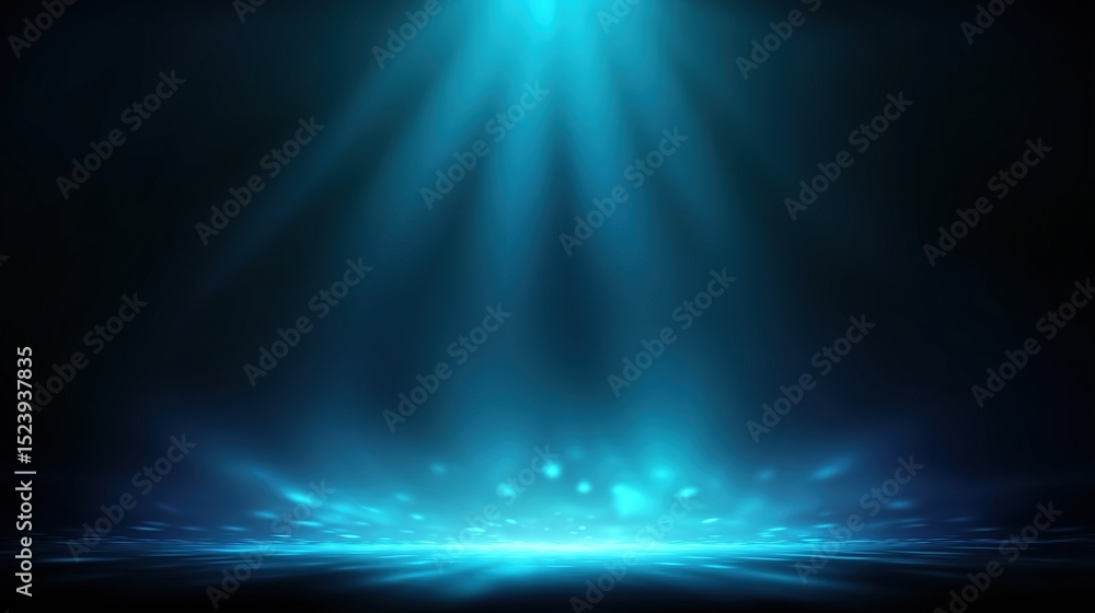 Obraz premium Futuristic blue light frame with soft gradient, symbolizing innovation and modern elegance.