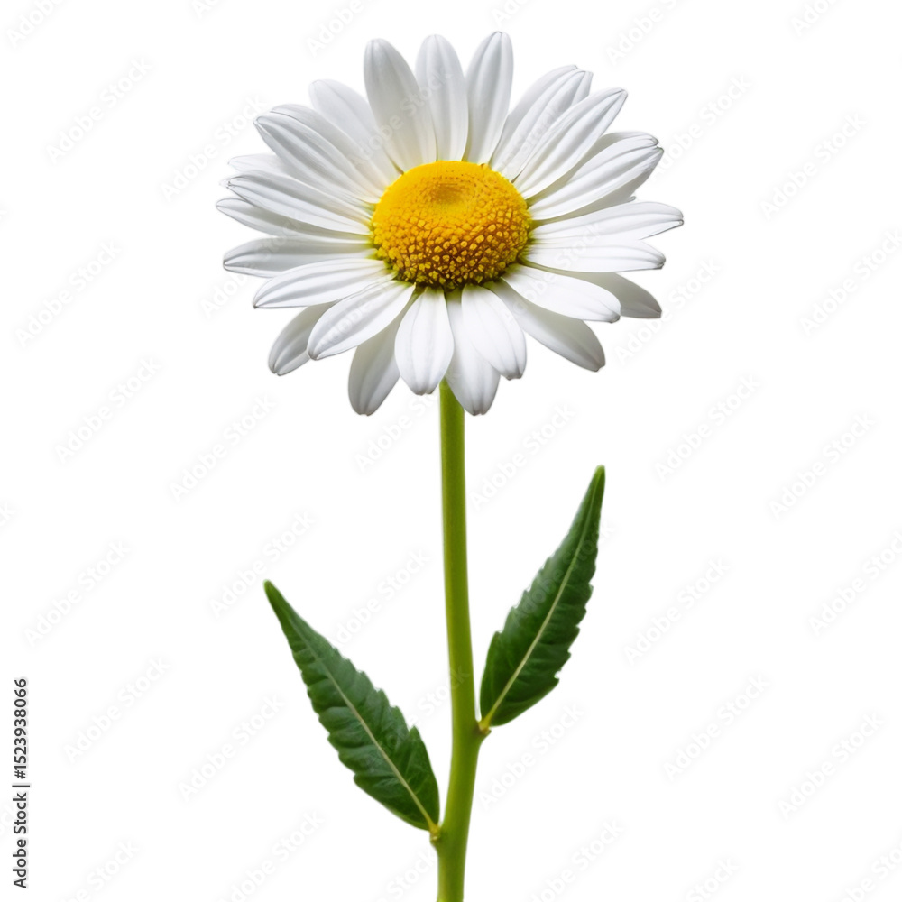 Fototapeta premium Single daisy flower on a transparent background