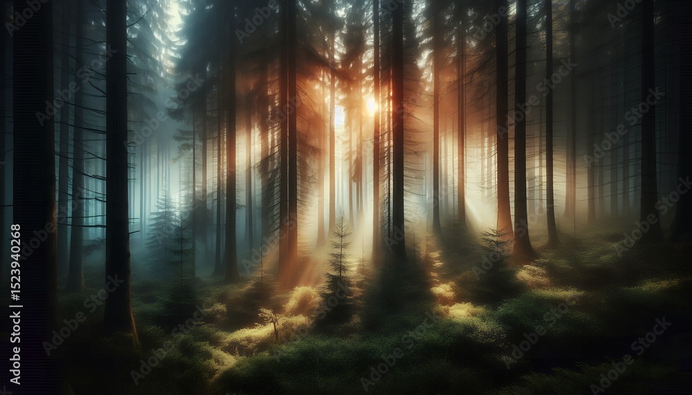 Obraz premium sunrise in the forest