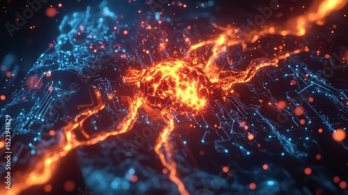 A high-tech lithium-ion battery undergoing thermal runaway