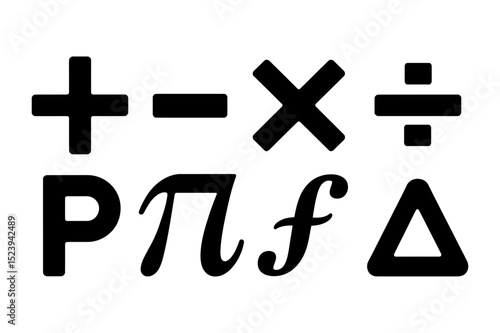 Math symbols algebra calculus mathematics geometry