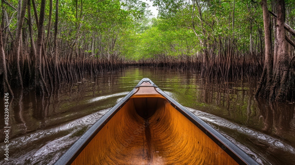 Fototapeta premium Canoe through mangrove forest