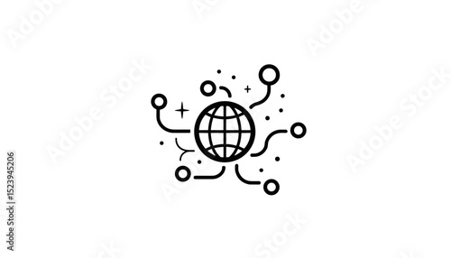 Abstract globe with connected dots and lines