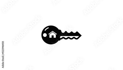 House key illustration on simple background