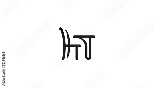 Stylish chair and table in minimalist design