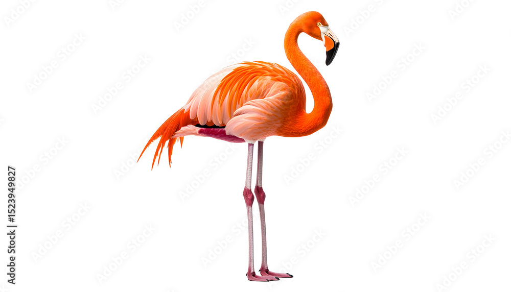 Obraz premium American flamingo bird isolated on transparent background