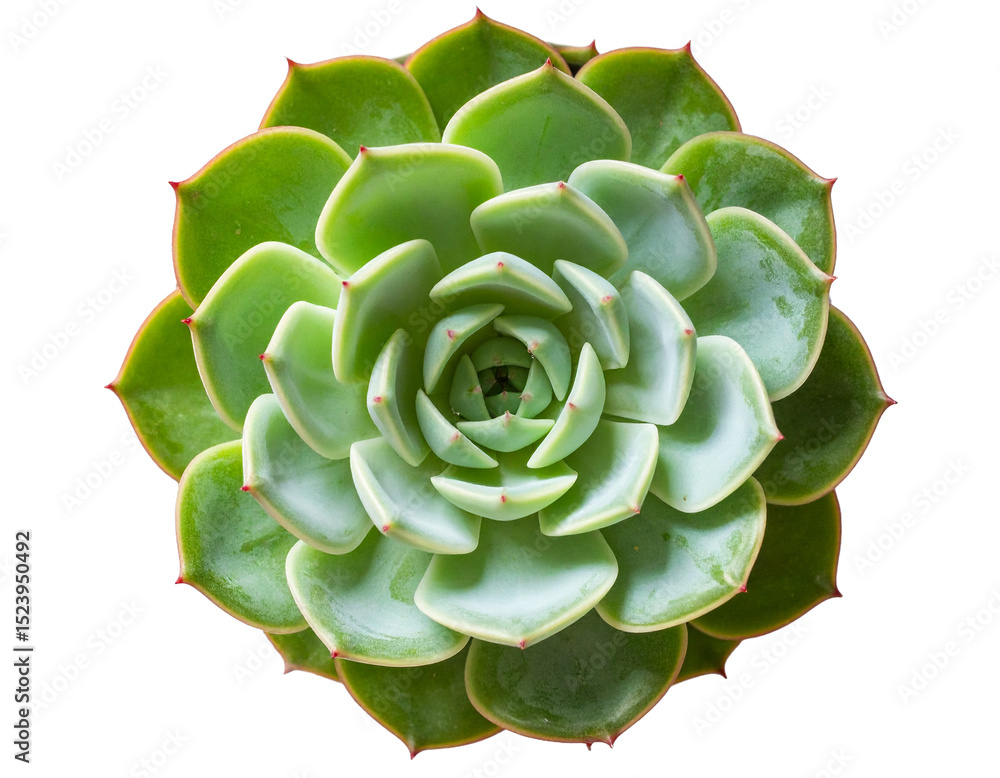 Obraz premium Green echeveria succulent plant isolated on transparent background