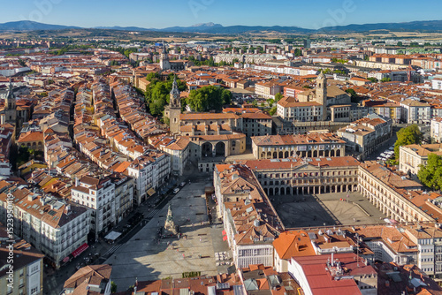 Aerial view of Vitoria-Gasteiz cityscape, Basque Country, Spain