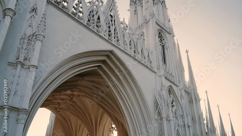 White gothic cathedral facade
