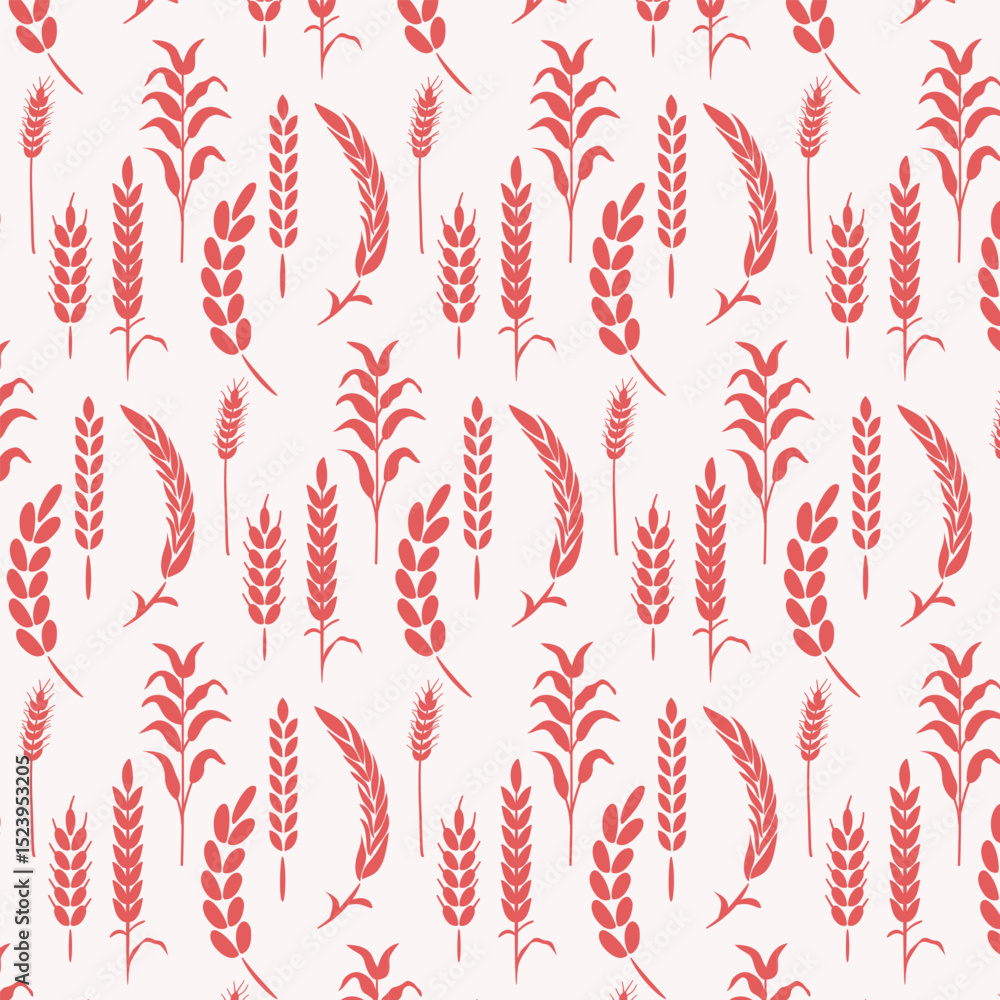 hand drawn wheat stalk silhouette seamless pattern hand drawn wheat stalk silhouette seamless pattern