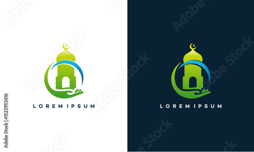 Islamic Care logo template, Islamic center logo template