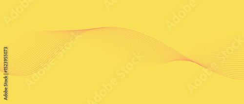 Abstract wave lines in yellow orange gradient on minimalist background. Futuristic and dynamic look, perfect for tech, digital, and modern design projects.