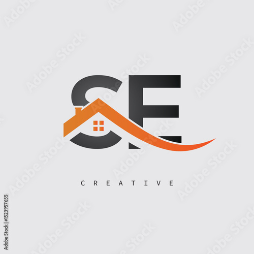 SE Real Estate Creative Logo – Minimalist House Roof Monogram for Property, Realtor & Construction Branding	
