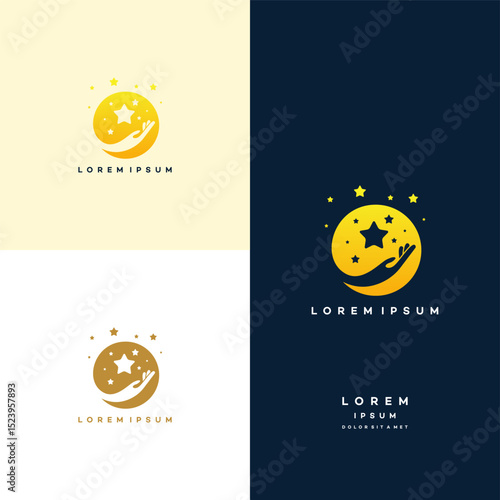 Care logo designs vector, Star Caring logo template