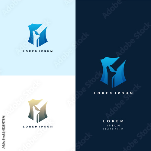 Bone Care logo designs vector, Bone Shield logo template