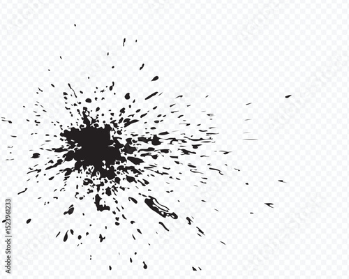 Wallpaper Mural Black ink explosion splatter isolated on white Vector Torontodigital.ca