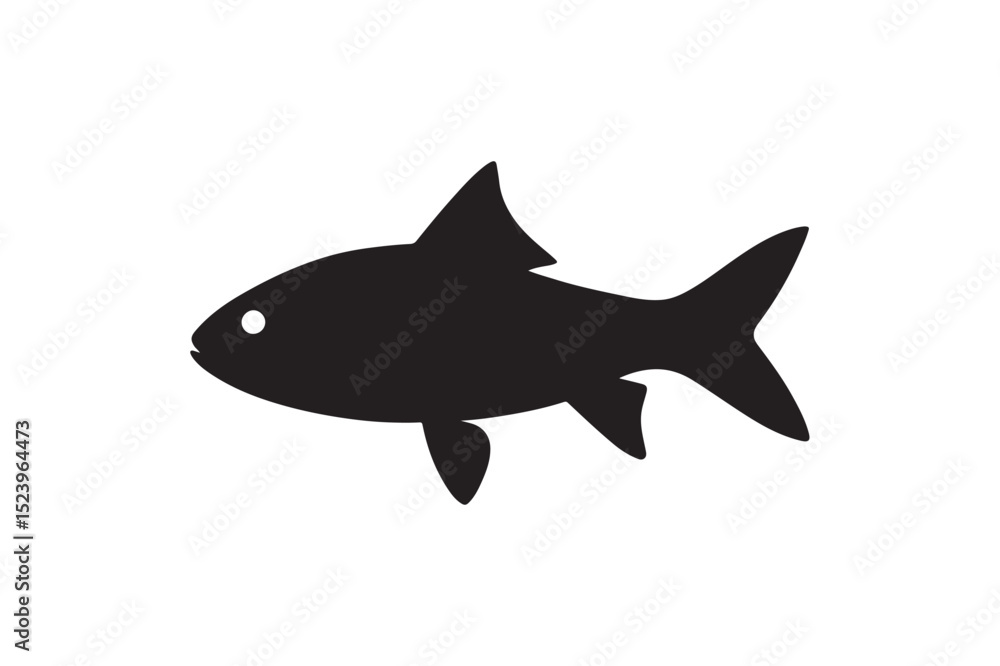 Fototapeta premium Rohu silhouette on white background.01