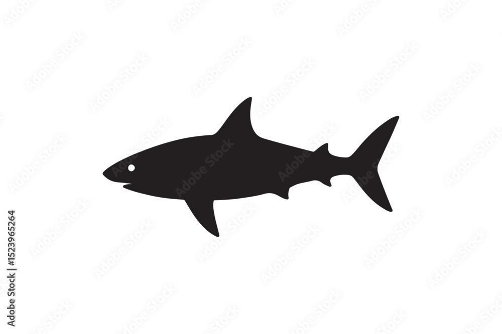 Shark silhouette on white background.01 Shark silhouette on white background.01