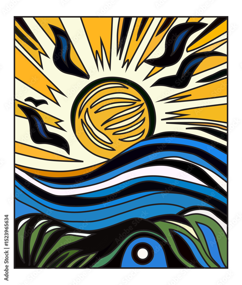 Obraz premium summer poster background