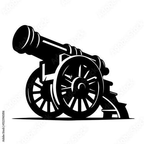 Ancient cannon silhouette 