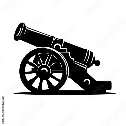 Ancient cannon silhouette 
