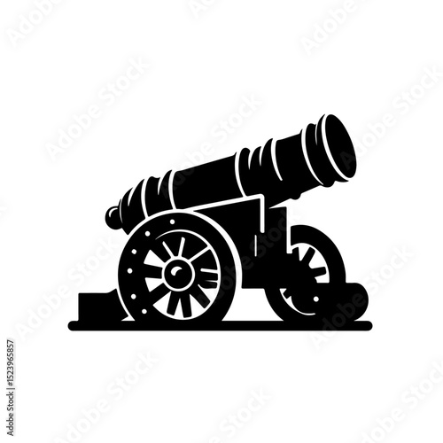 Ancient cannon silhouette 