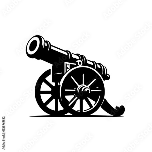 Ancient cannon silhouette 