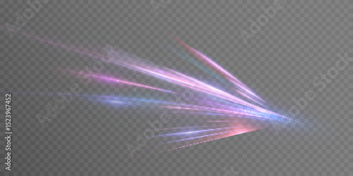 Transparent pink-violet rays of light create a feeling of acceleration, movement of the light flow. The energetic flow of light is suitable for the theme of speed, acceleration, racing theme.	